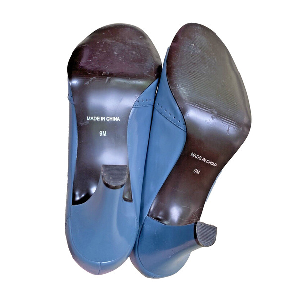 Jones Wear Open Toe High Heel Pumps Powder Blue Gray Classic Career US Size 9M - Picture 9 of 11